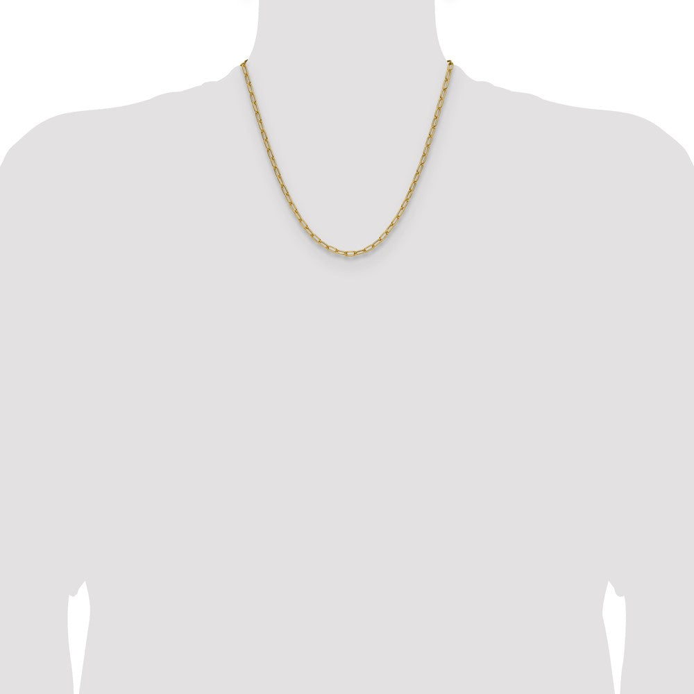 14k Yellow Gold 3.7mm Semi-Solid Paperclip Chain, 20 in Length