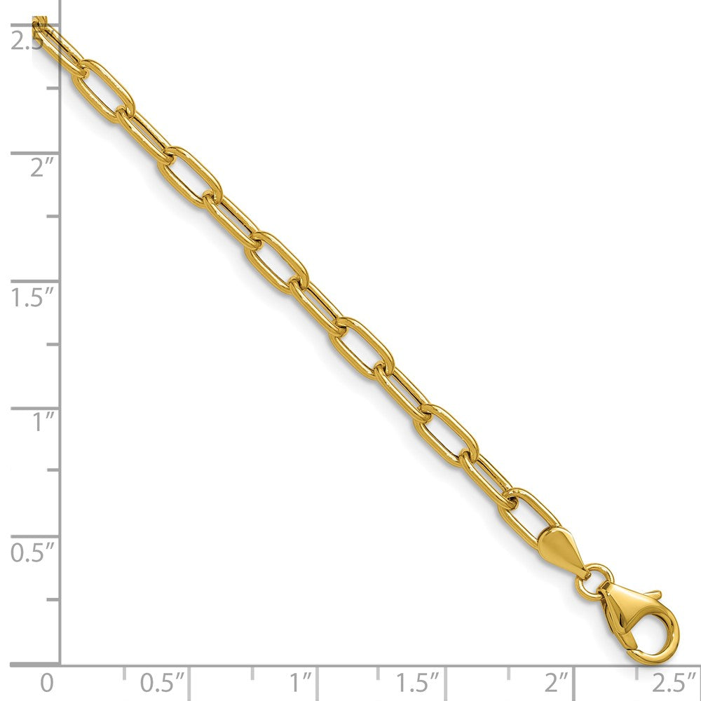 14k Yellow Gold 3.7mm Semi-Solid Paperclip Chain, 8 in Length