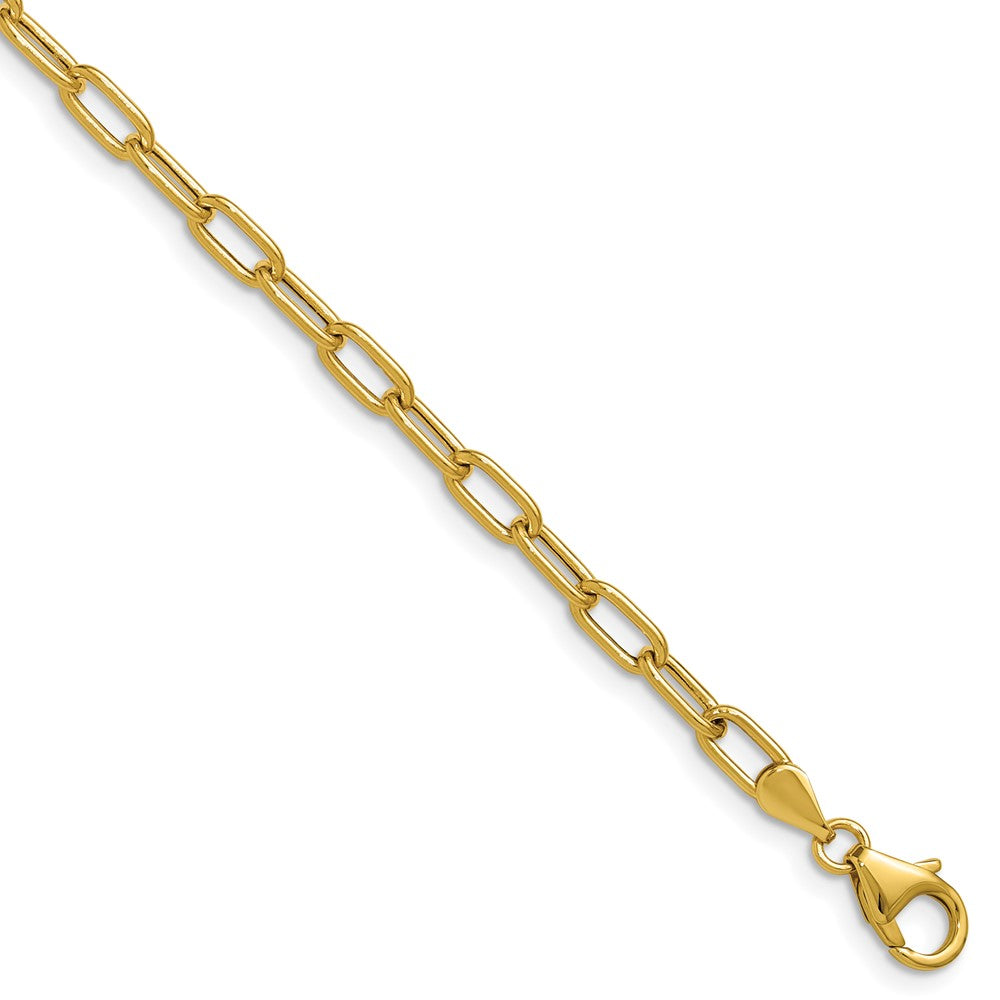 14k White Gold 3.0mm Solid Beveled D/C Paperclip Chain, 20 in Length