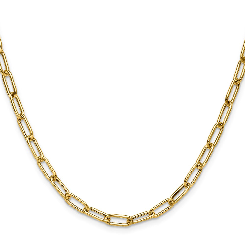 14k Yellow Gold 4.5mm Semi-Solid Paperclip Chain, 16 in Length
