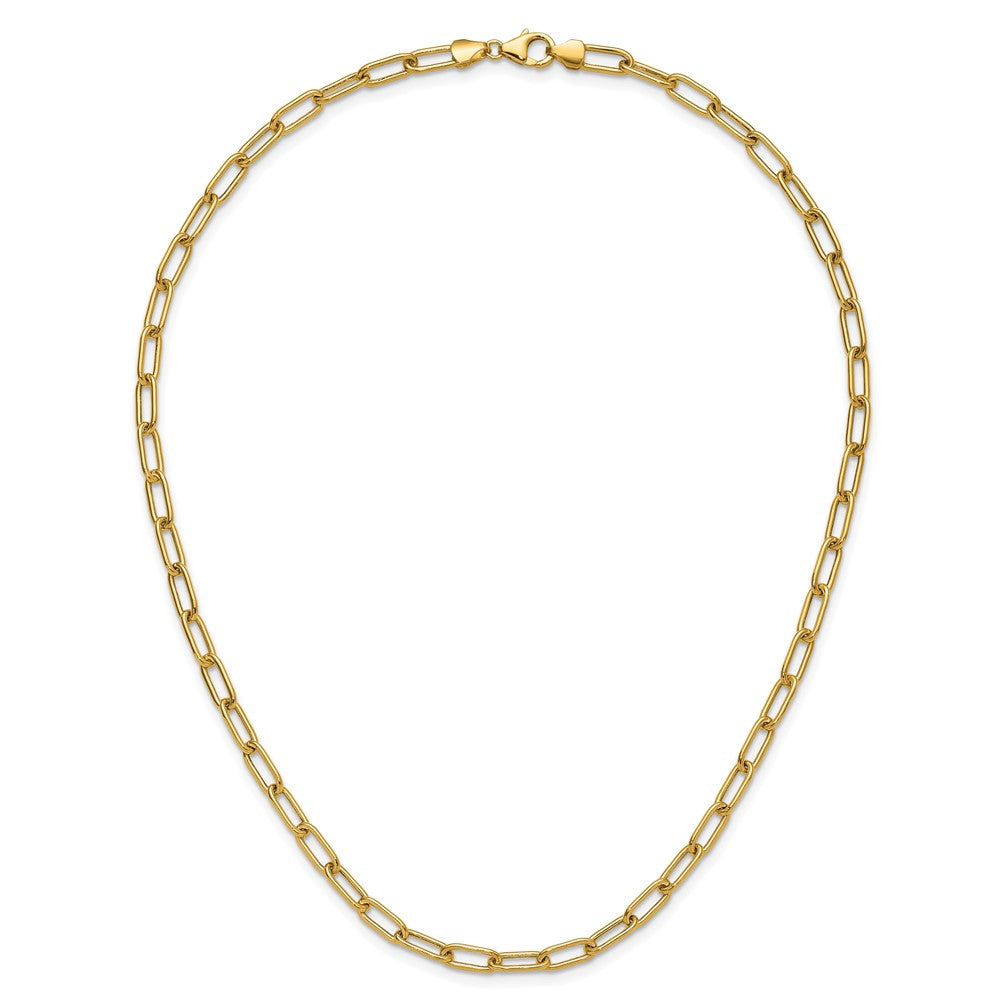 14k Yellow Gold 4.5mm Semi-Solid Paperclip Chain, 18 in Length