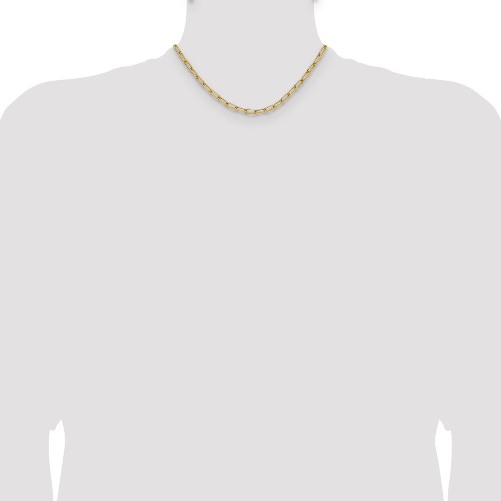 14k Yellow Gold 4.5mm Semi-Solid Paperclip Chain, 16 in Length