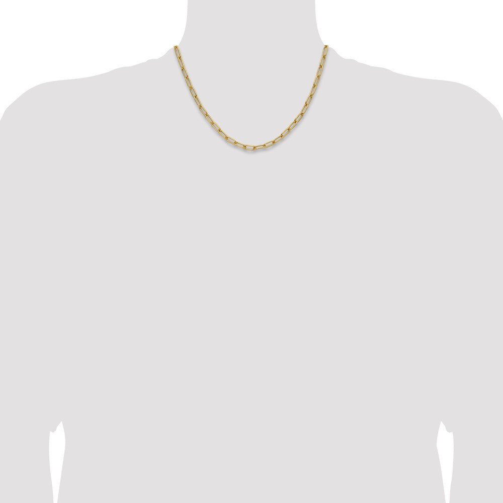 14k Yellow Gold 4.5mm Semi-Solid Paperclip Chain, 18 in Length
