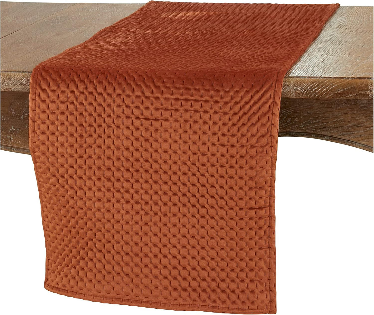 Everyday / All Season Dusty Terracotta Pinsonic Velvet Table Runner, 100% Polyester (Copy)