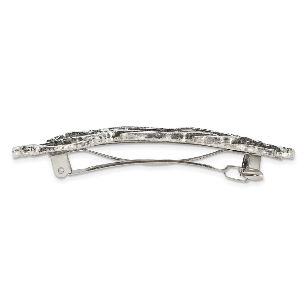 1928 Jewelry Silver-tone Textured Ornate Hair Barrette