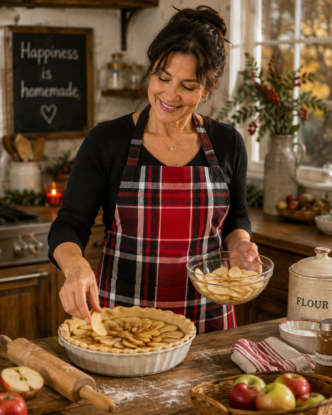 Red Plaid Apron 100% cotton Size: 24" x 36"