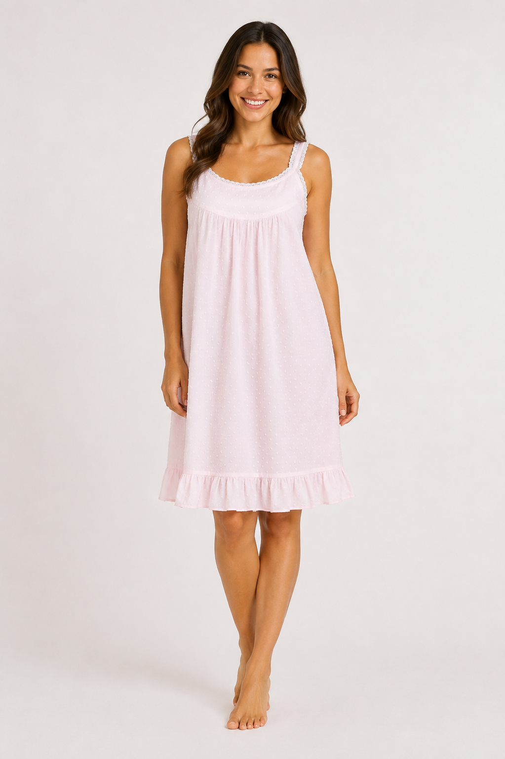 Taleen White 100% Cotton Embroidered Nightgown Nightdress in Various Colors