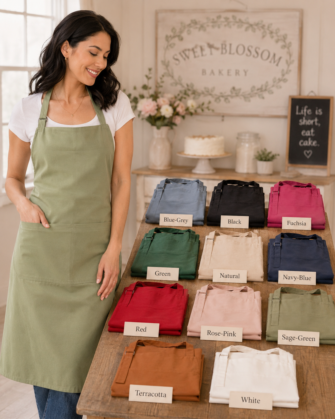 Mix & Match Various Colors Denim Apron 100% cotton Size: 28" x 35"