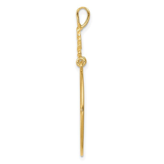 10k Yellow OR White Gold Polished Hearts Charm Holder