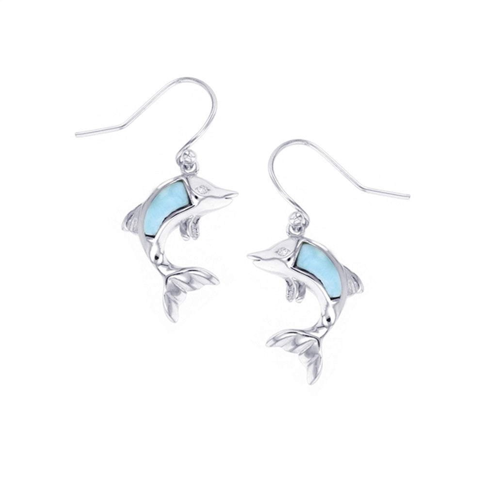 925 Sterling  Silver Round Larimar 6mm Bezel Earrings Post Back Closure 1.56 gm