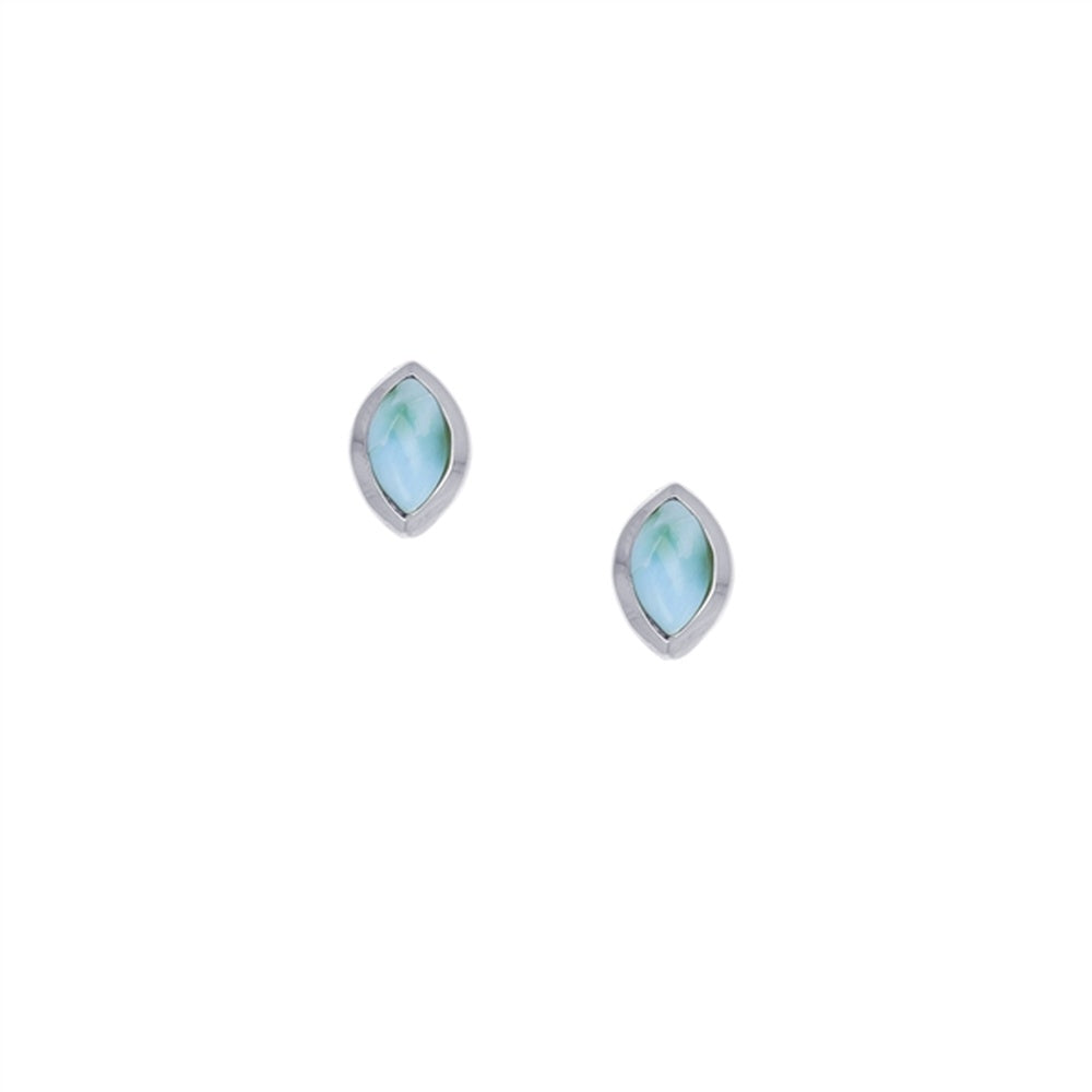 925 Sterling  Silver Larimar Bar Drop Earrings Post Back Closure 4.9 gm
