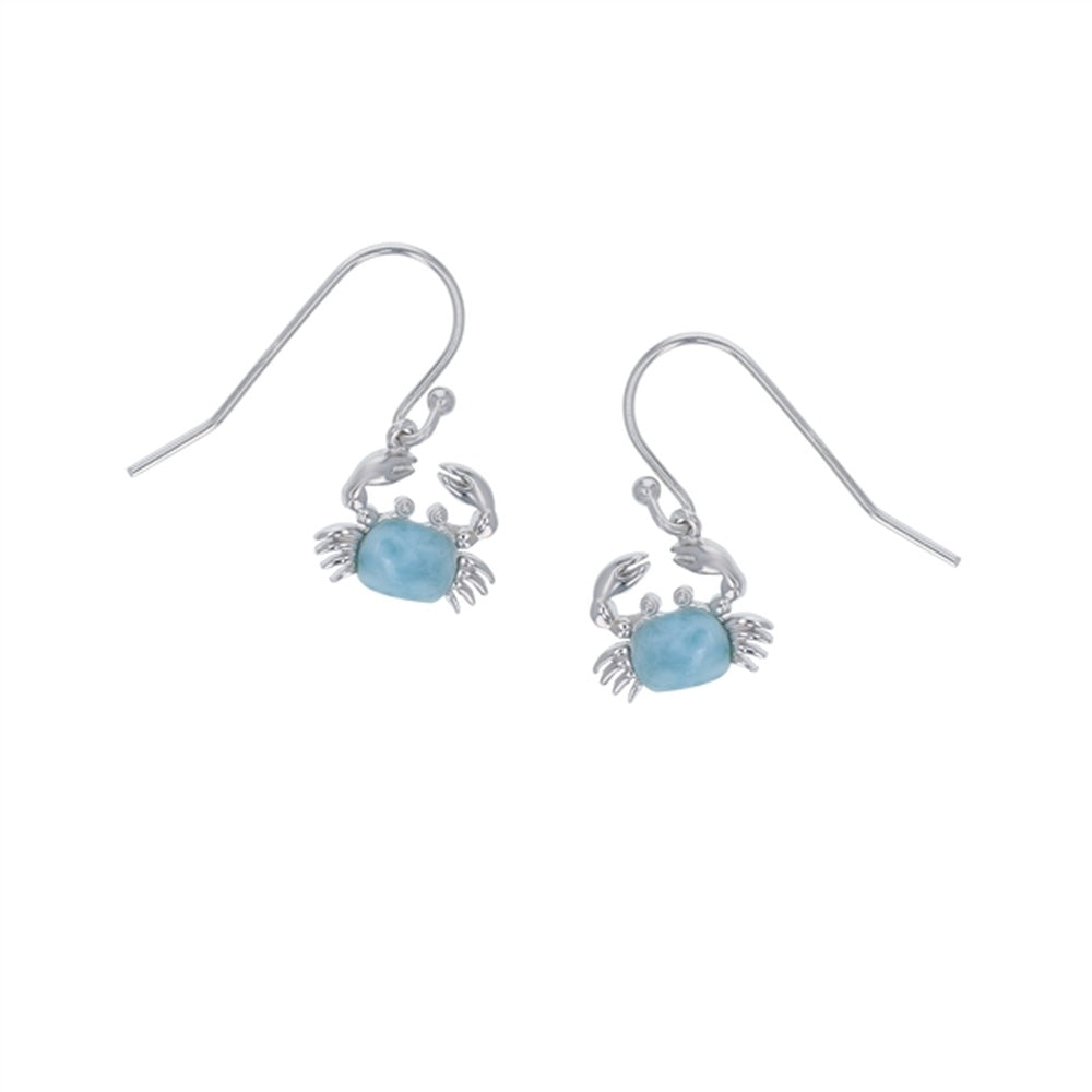 925 Sterling  Silver Larimar Fancy Drop Earrings Post Back Closure 5.1 gm