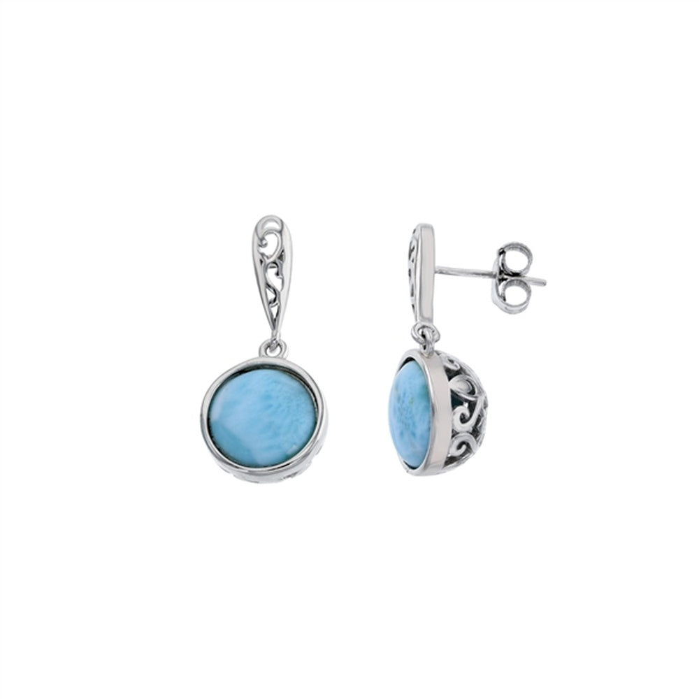 925 Sterling  Silver Larimar Turtle CZ Earrings French Wire 5.07 gm