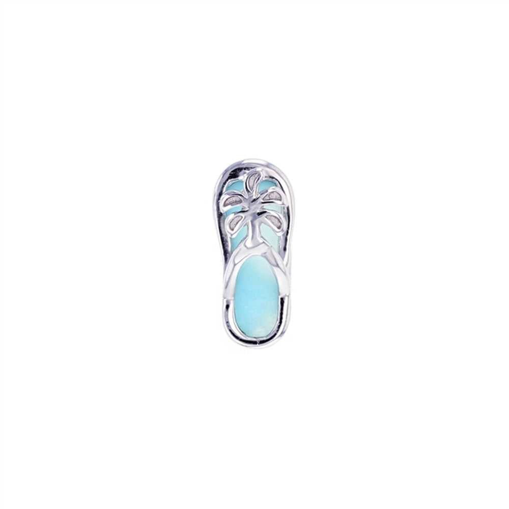 925 Sterling  Silver Larimar Sail Boat Pendant  2.7 gm