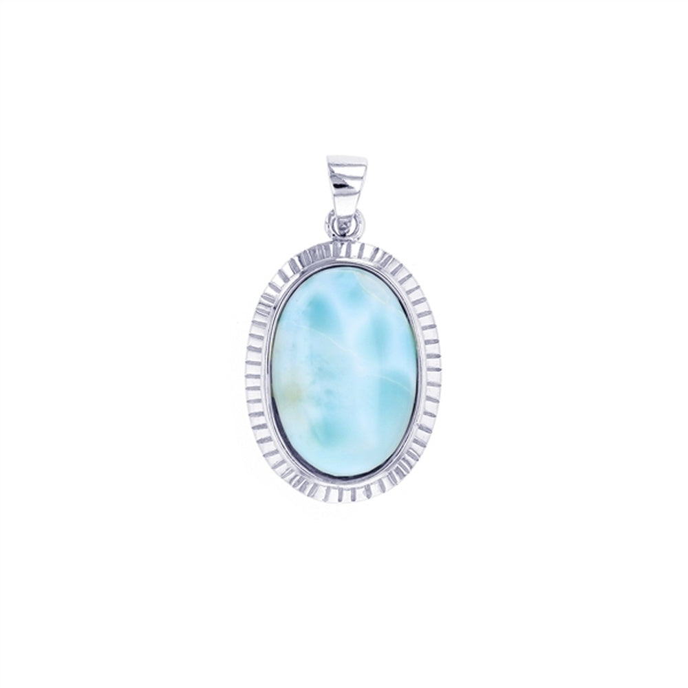 925 Sterling  Silver Larimar Cone Shell Pendant  2 gm