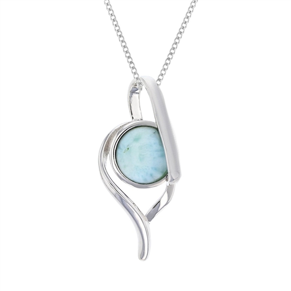 925 Sterling  Silver Larimar Dolphin and Ball Pendant  3.9 gm
