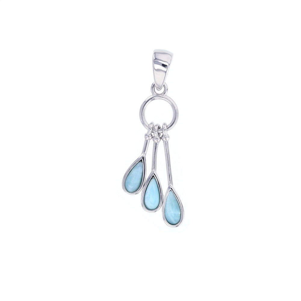 925 Sterling  Silver Larimar Shrimp Pendant  5.56 gm