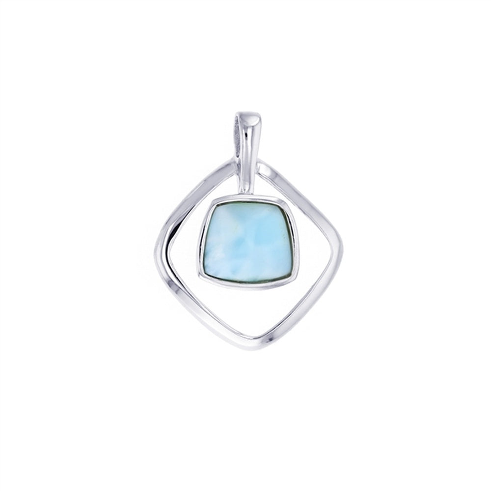 925 Sterling  Silver Larimar Triple Teardrop Pendant  2 gm