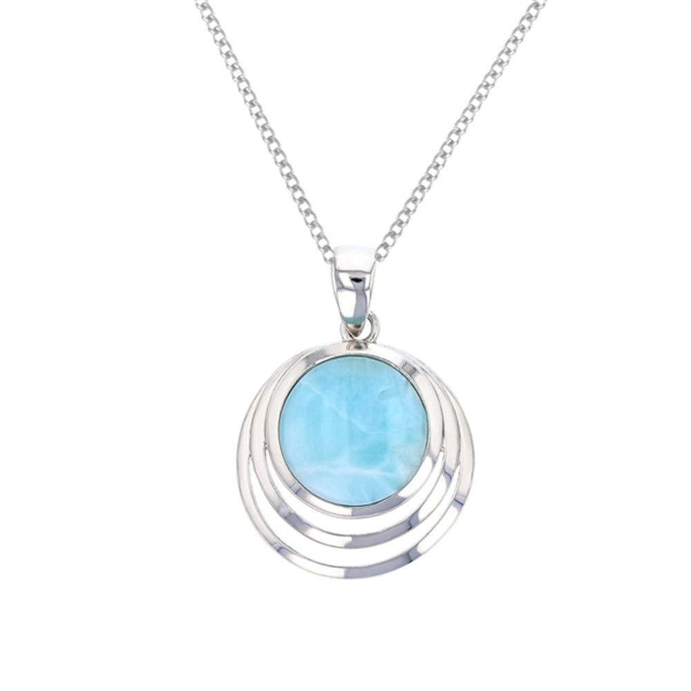 925 Sterling  Silver Larimar Square Frame Pendant  4.5 gm