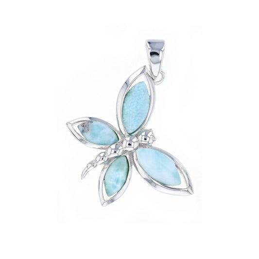 925 Sterling  Silver Butterfly Larimar Pendant  5.43 gm