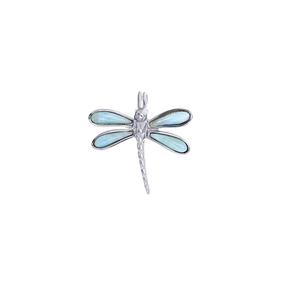925 Sterling  Silver Butterfly Larimar Pendant  5.43 gm