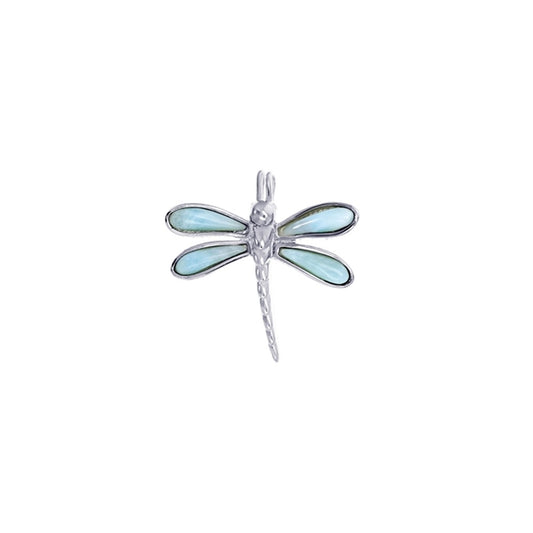 925 Sterling  Silver Larimar Dragonfly Pendant  3.46 gm