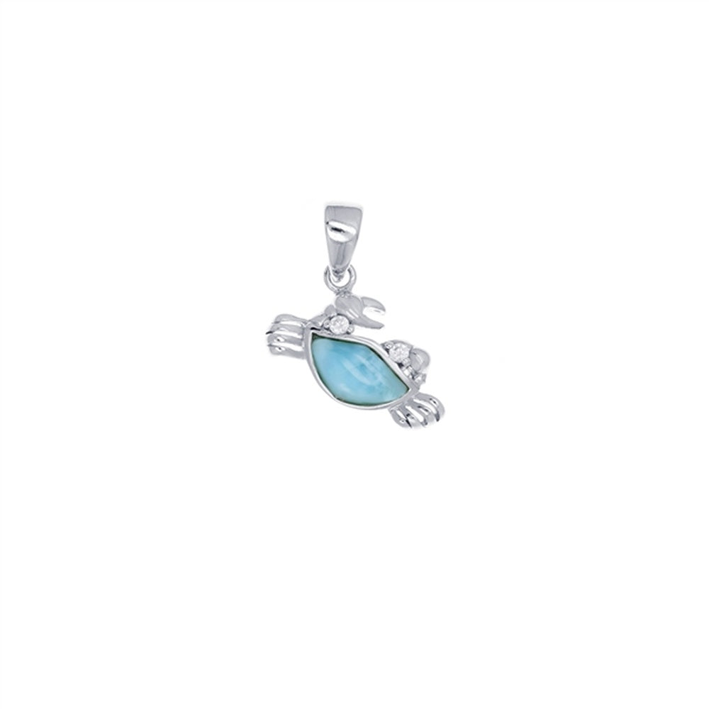 925 Sterling  Silver Larimar Dragonfly Pendant  3.46 gm