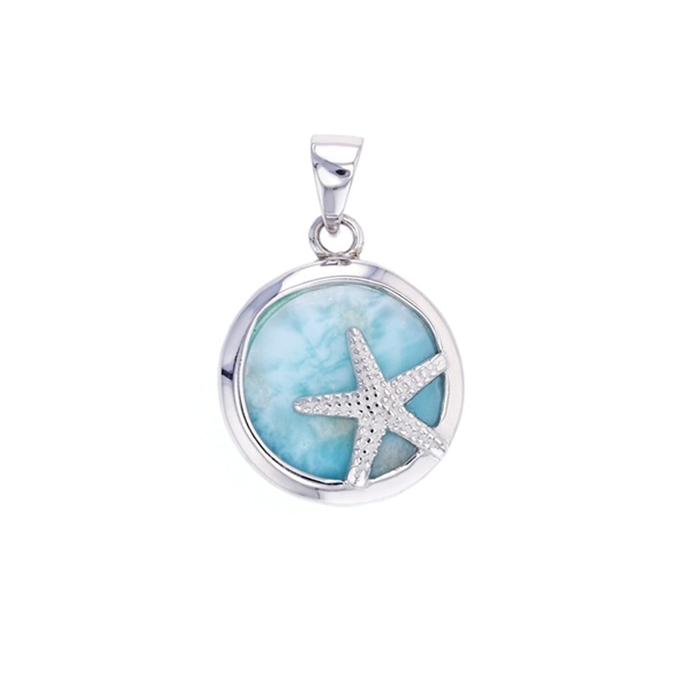 925 Sterling  Silver Larimar Pear Pendant  3.73 gm