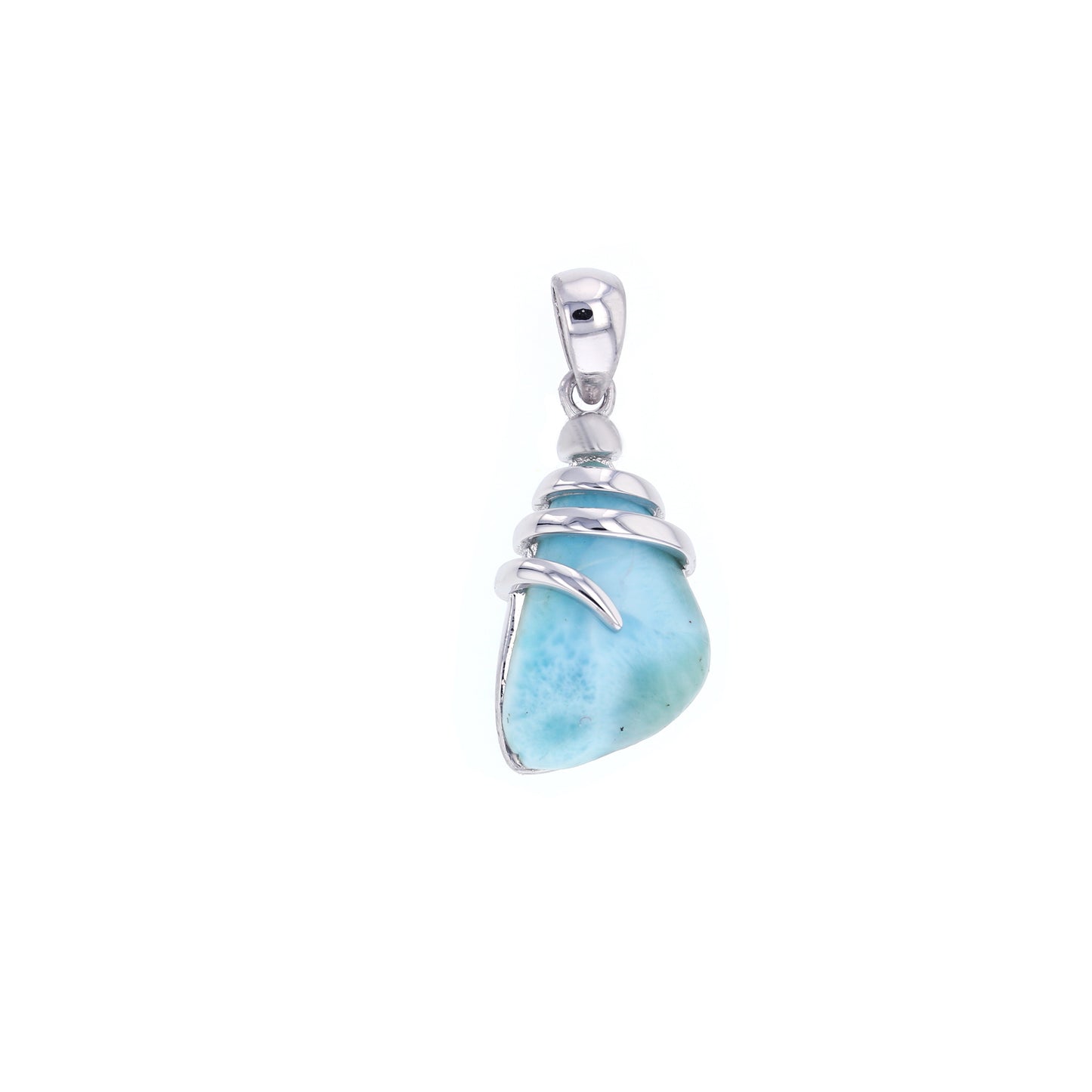 925 Sterling  Silver Larimar Heart Pendant  3.3 gm