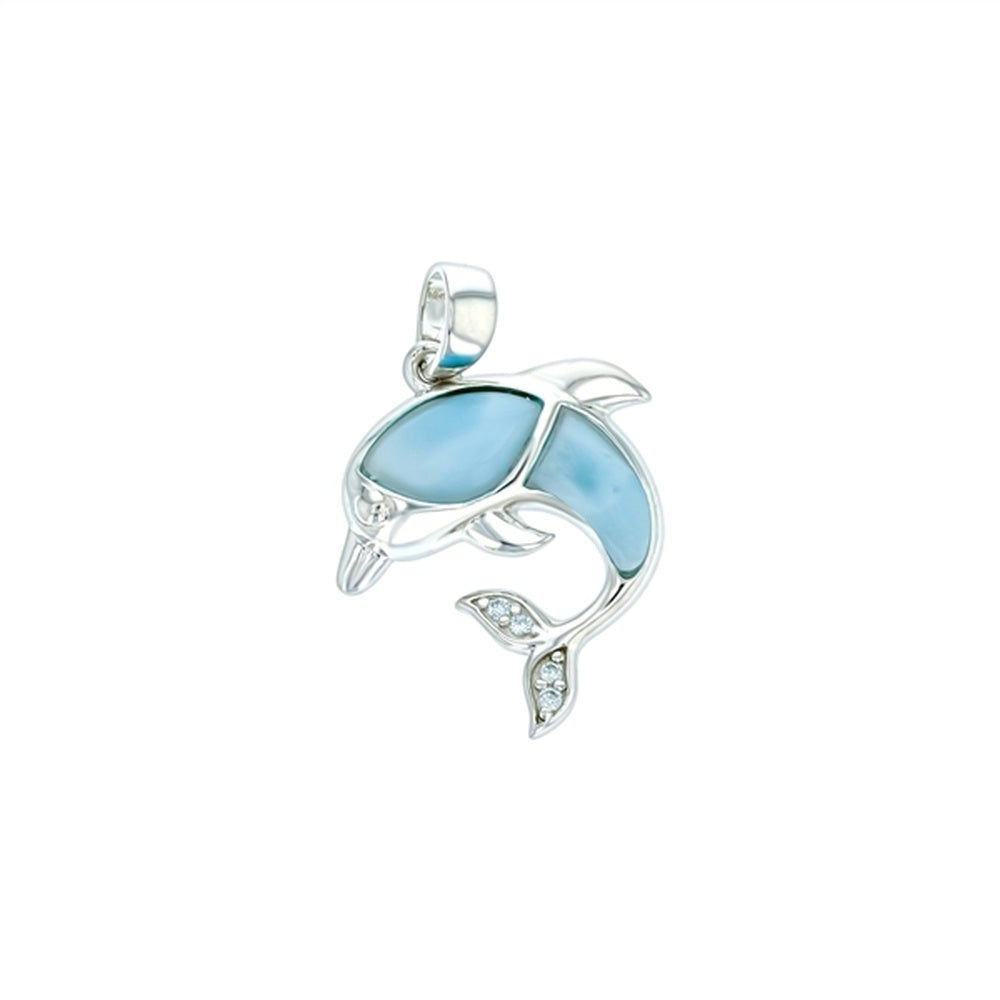 925 Sterling  Silver Oval Larimar Pendant  5.7 gm
