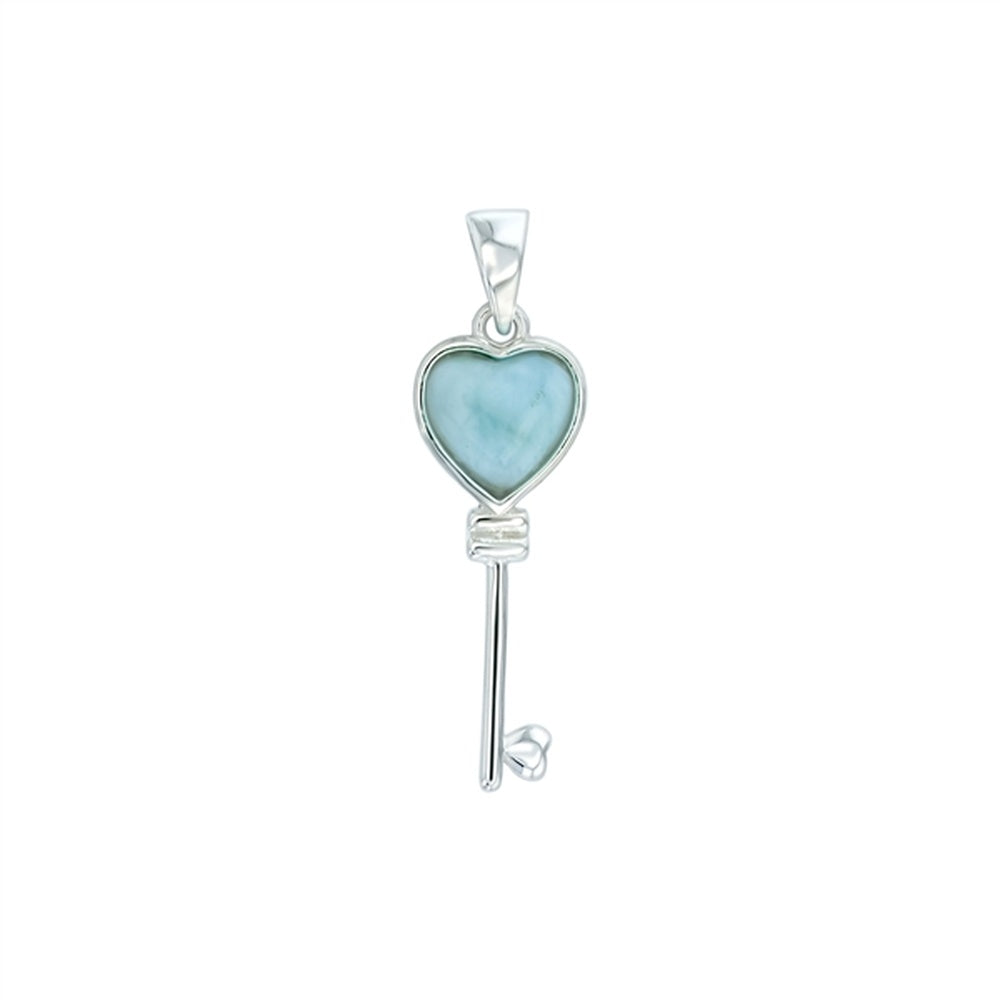 925 Sterling  Silver Larimar Dolphin CZ Pendant  3.58 gm