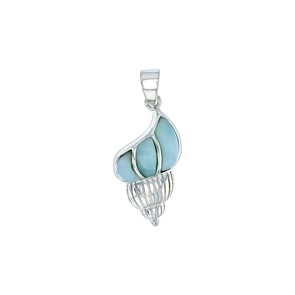 925 Sterling  Silver Larimar Rectangle & Round Shape Pendant  2.6 gm