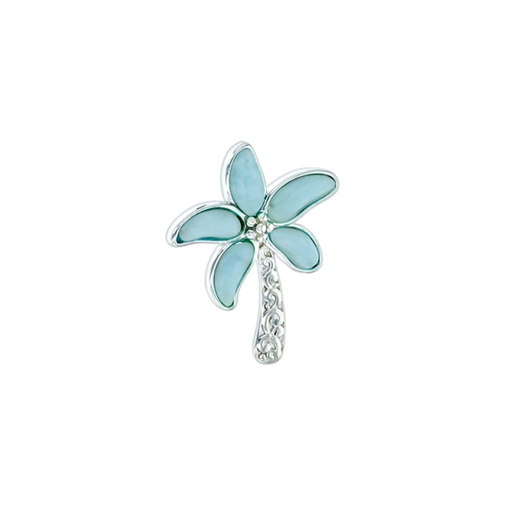 925 Sterling  Silver Larimar Oval 8x10mm Pendant  1.35 gm