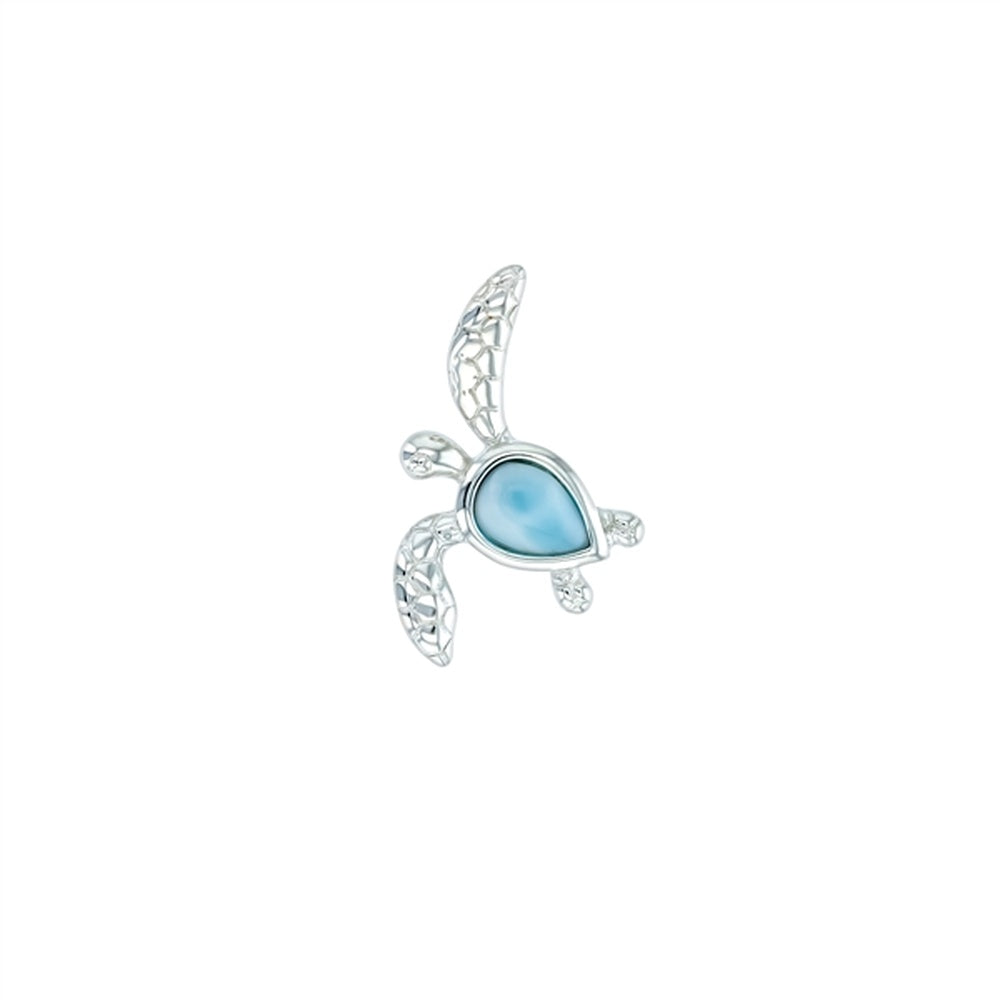 925 Sterling  Silver Larimar Starfish CZ Pendant  4.73 gm