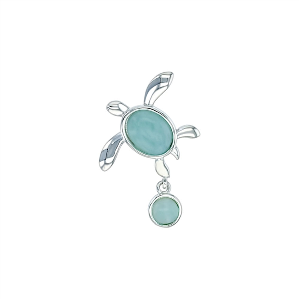 925 Sterling  Silver Larimar Palm Tree Pendant  2.96 gm