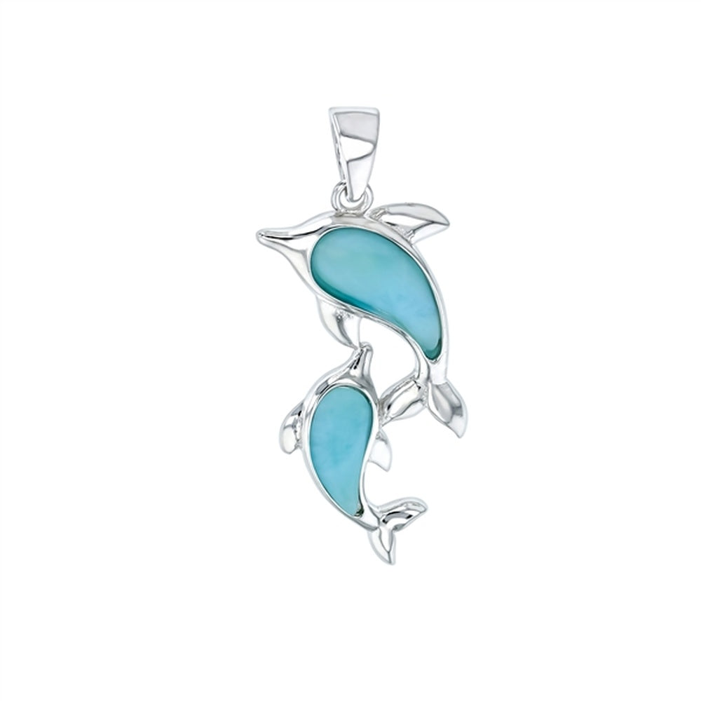 925 Sterling  Silver Larimar Oval Turtle Pendant  1.98 gm