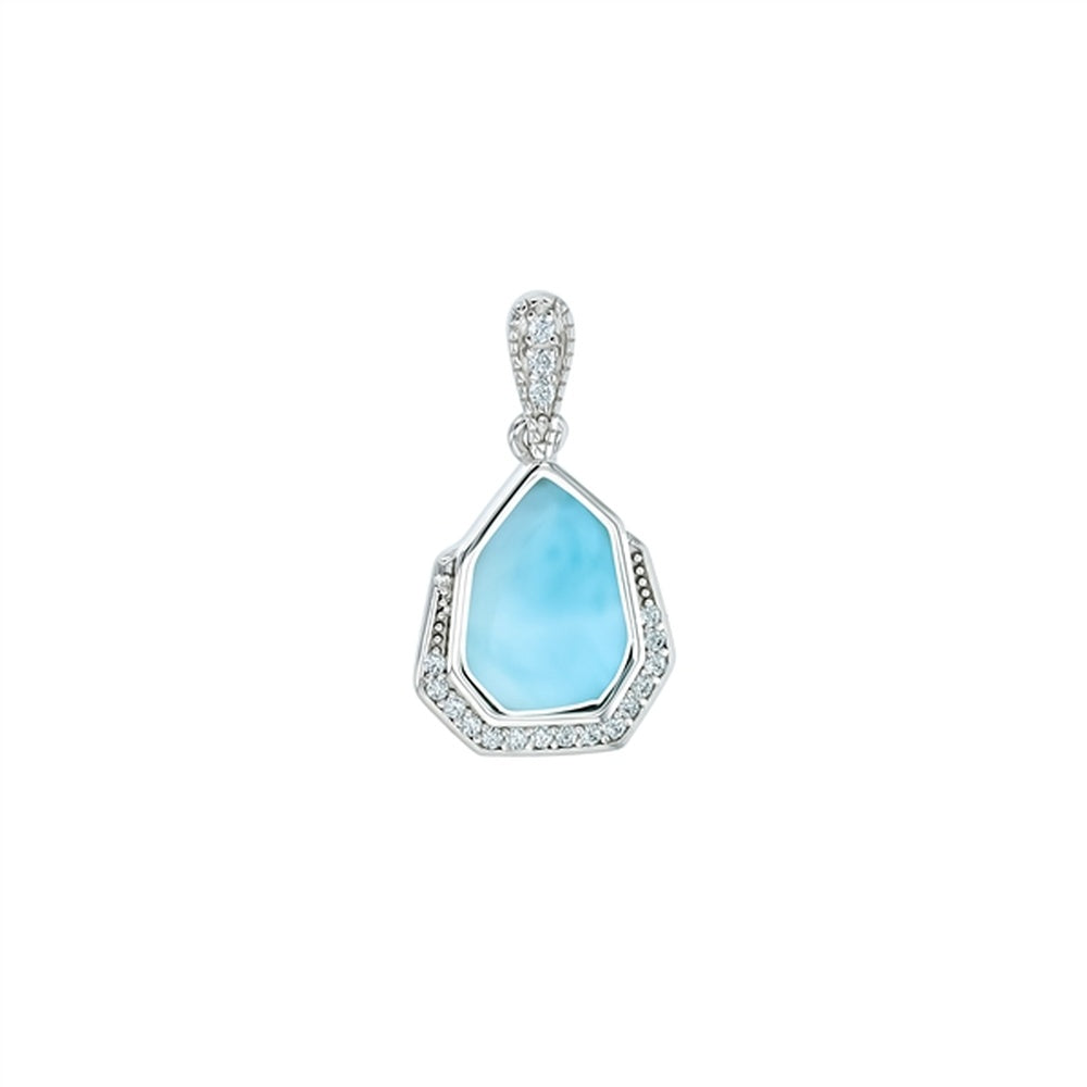 925 Sterling  Silver Larimar Stingray Pendant  2.5 gm