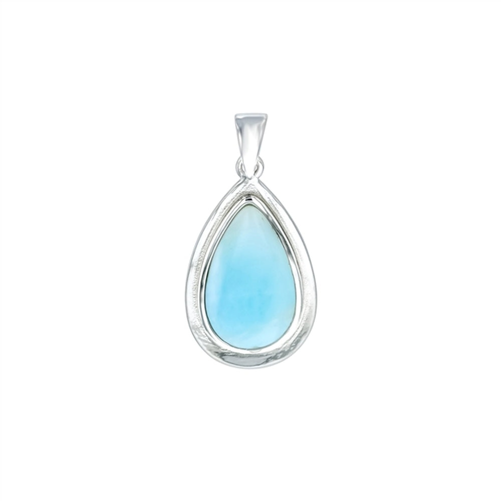 925 Sterling  Silver Larimar Oval & Rectangle Link Pendant  3.05 gm