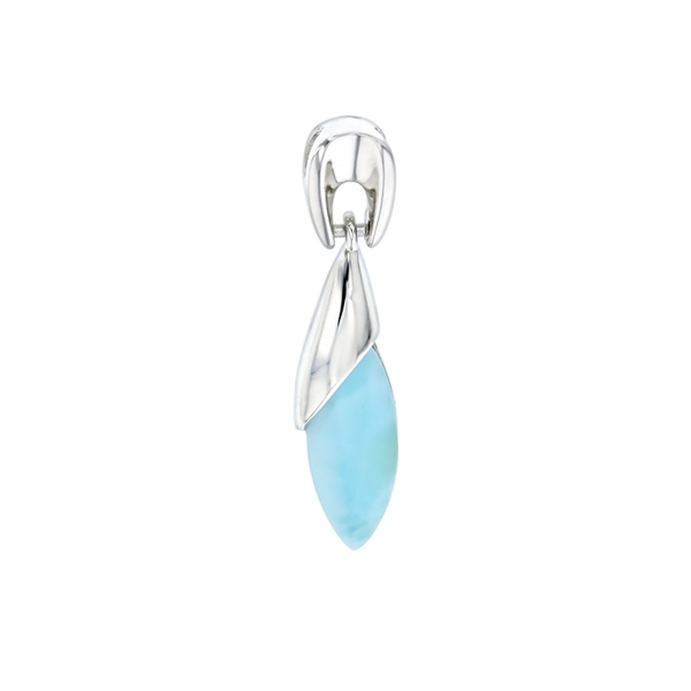 925 Sterling  Silver Larimar Teardrop in Frame Pendant  5.52 gm