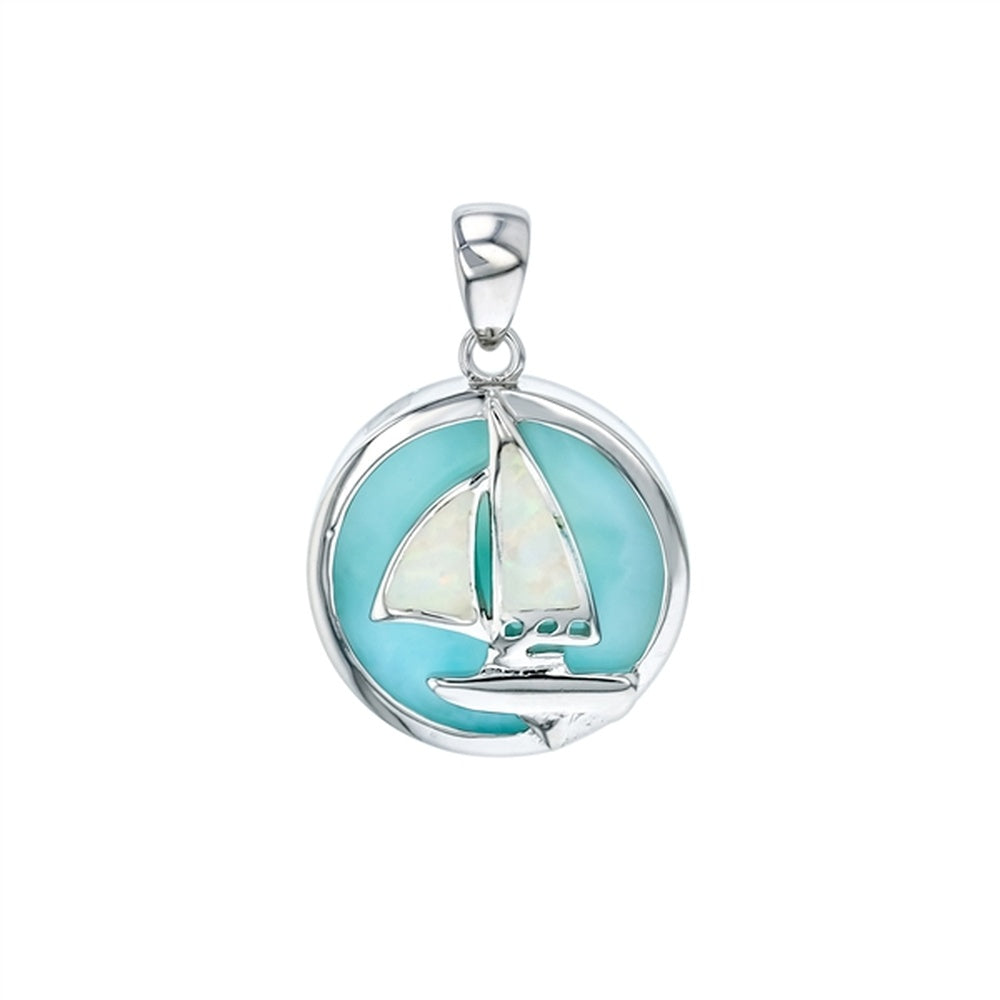 925 Sterling  Silver Larimar Multi Shapes w Rope Border Pendant  3.5 gm