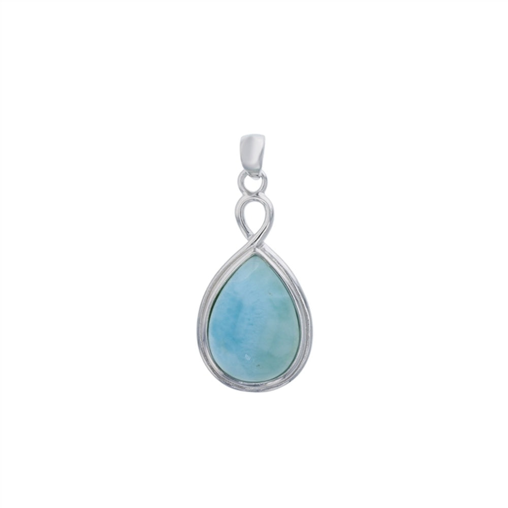 925 Sterling  Silver Larimar Oval 13x17mm Turtle Texture Pendant  4.14 gm