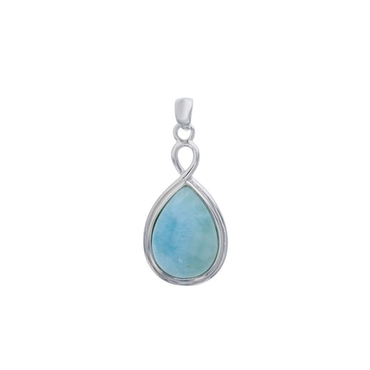 925 Sterling  Silver Larimar Teardrop Frame Pendant  5.49 gm