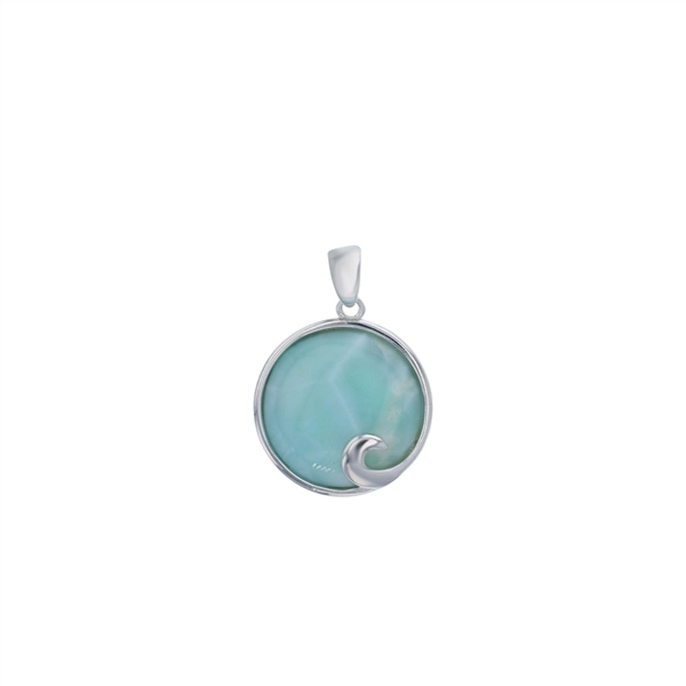 925 Sterling  Silver Larimar Teardrop Frame Pendant  5.49 gm
