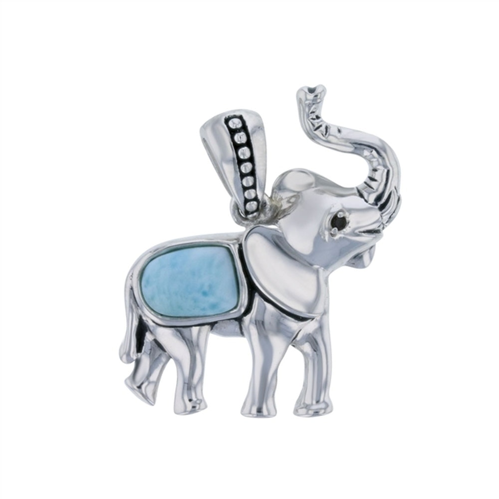 925 Sterling  Silver Larimar Dolphin w Engraved Line Art Pendant  5.3 gm
