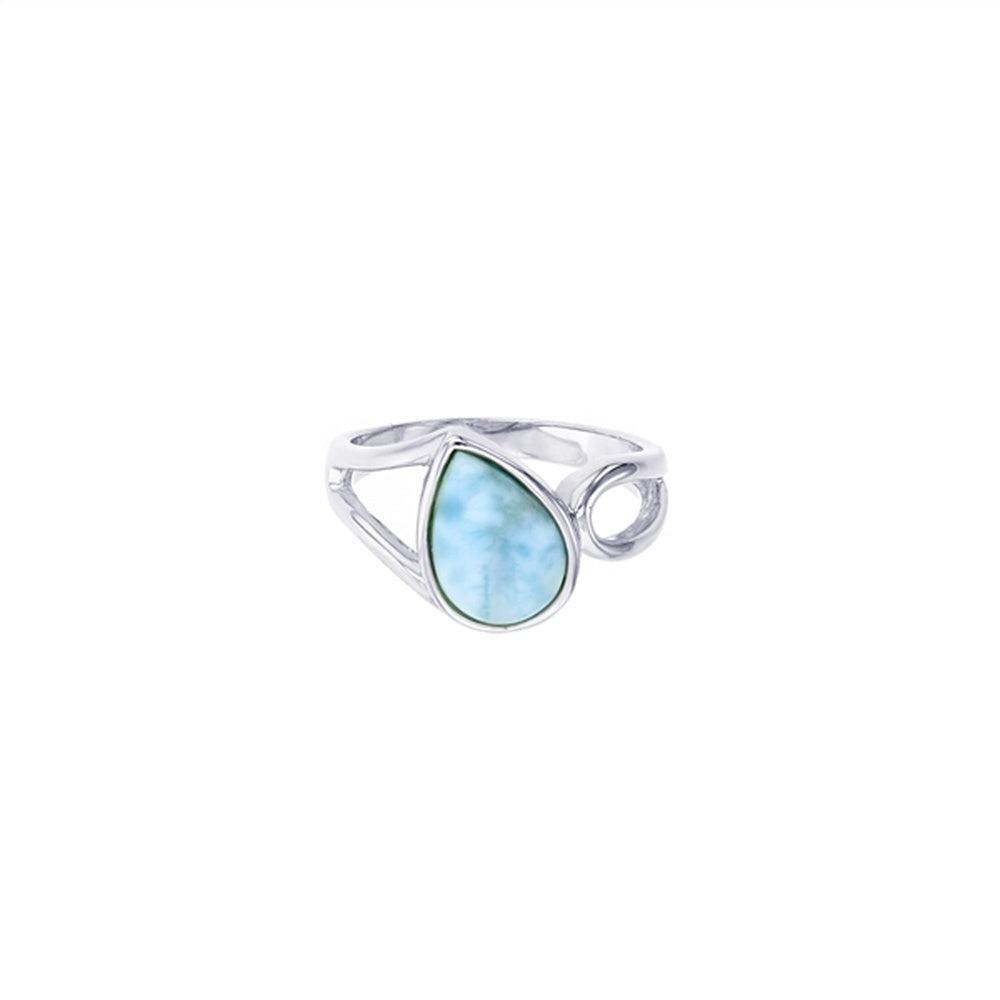 925 Sterling  Silver Larimar Ocean Wave CZ Pendant  4.8 gm