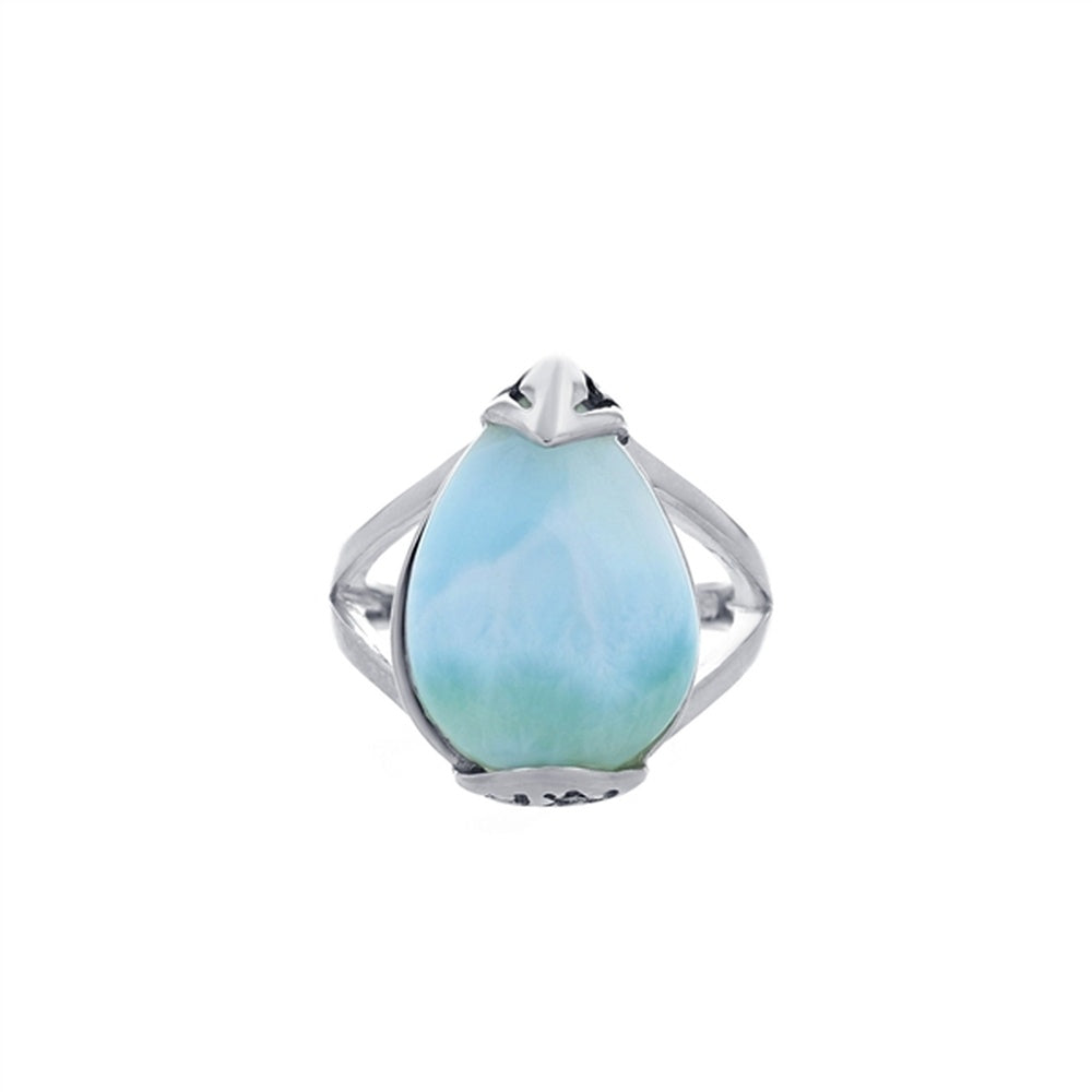 925 Sterling  Silver Larimar Square Shape Ring  4 gm