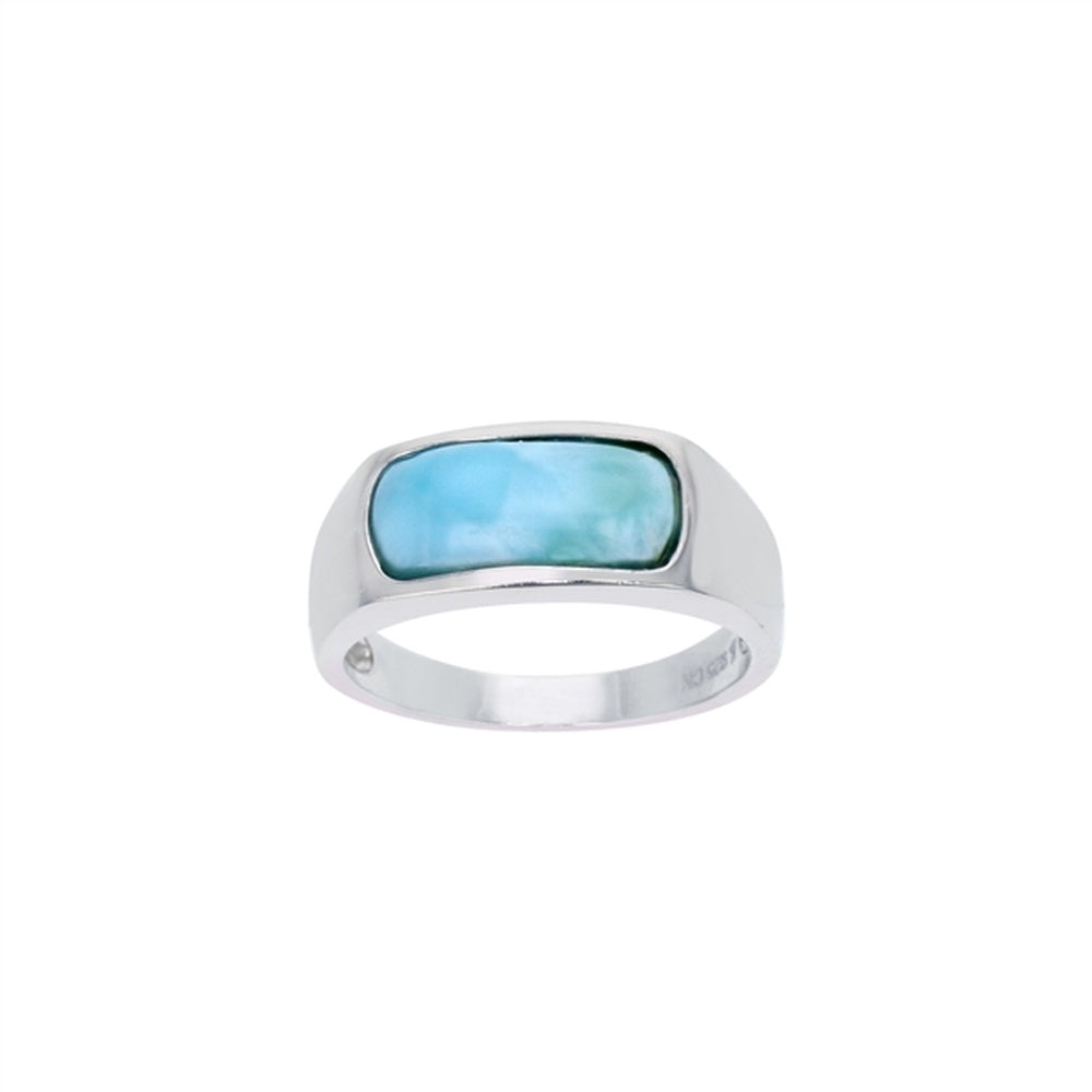 925 Sterling  Silver Drop Larimar Ring  5.42 gm