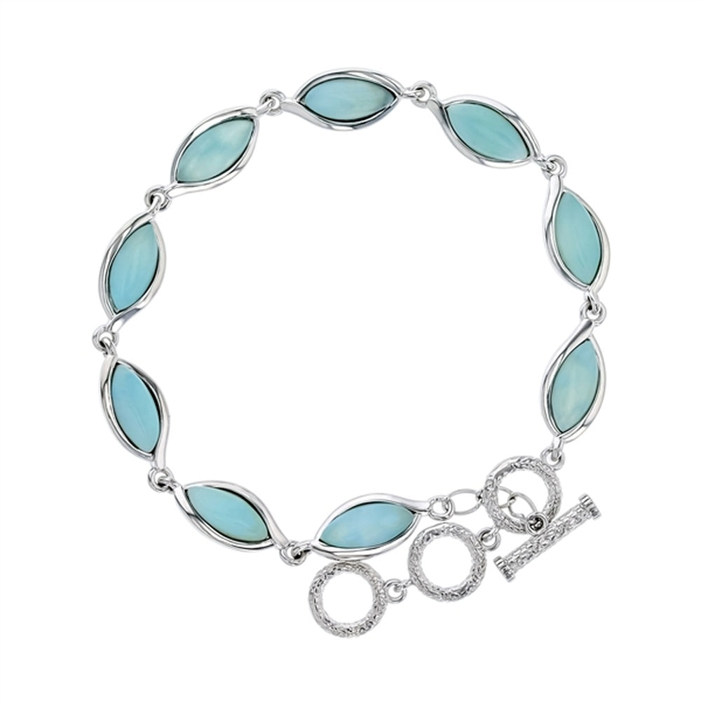 925 Sterling  Silver Larimar Geometry Shapes w SeaLife Textured Ring  9.25 gm