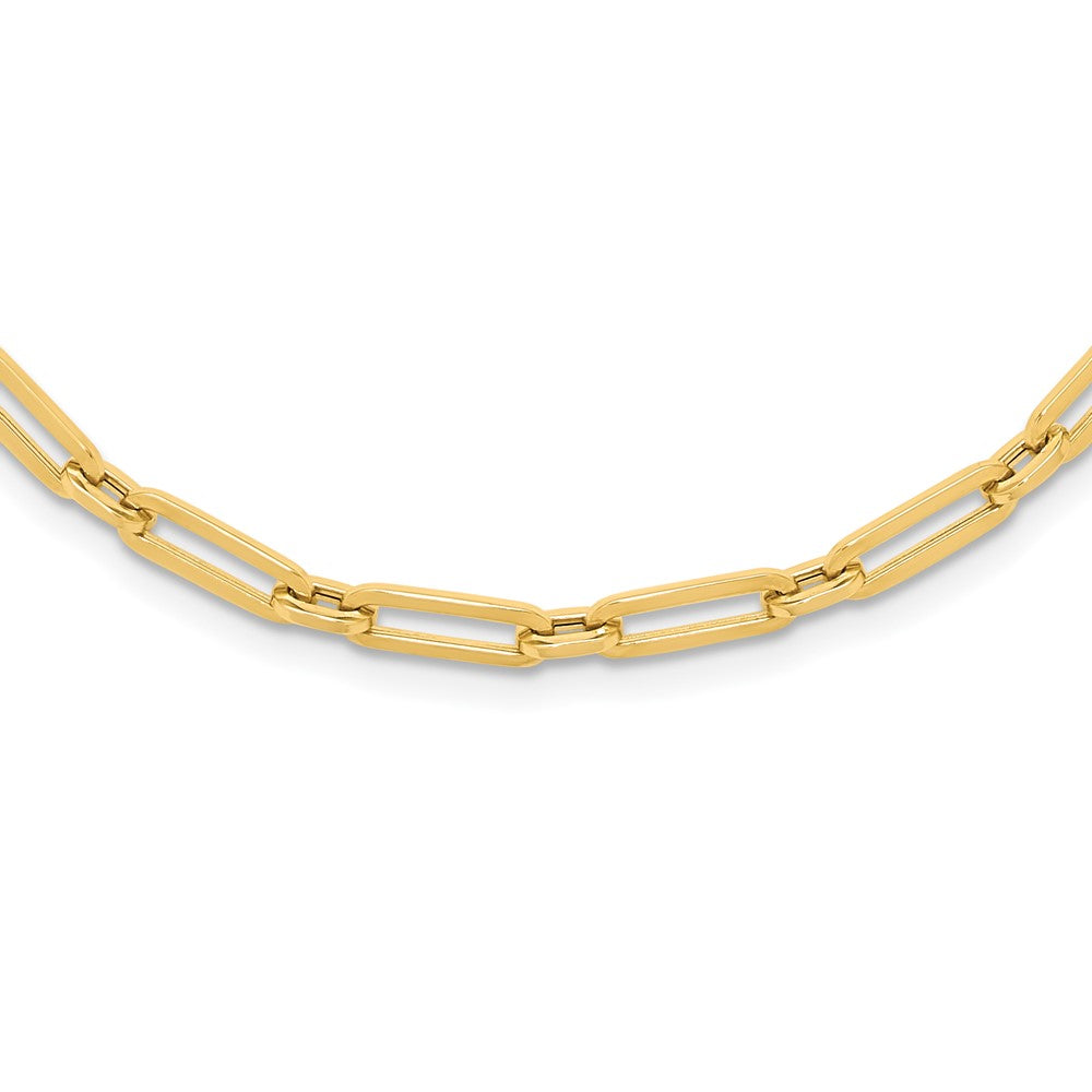 14k Yellow Gold Polished 4.0mm Fancy Paperclip Link 16" Necklace