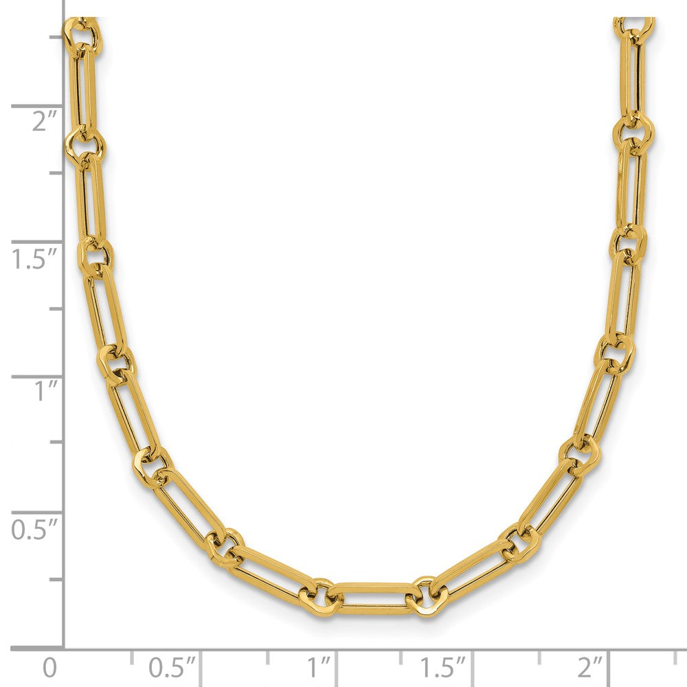 14k Yellow Gold Polished 3.3mm Fancy Paperclip Link 18" Necklace